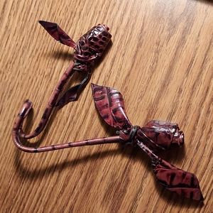 Brahmin Brown Leather Roses Hangfob